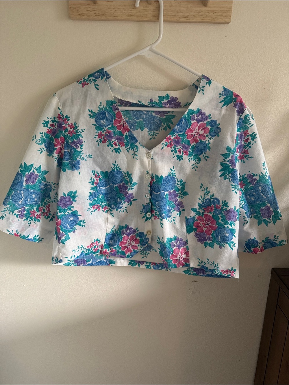 Handmade floral crop top